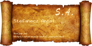 Stefanecz Antal névjegykártya